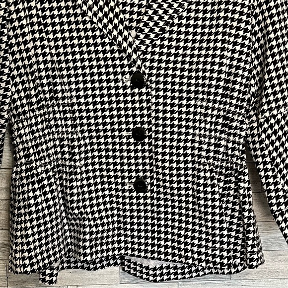 Black & White Size Large Houndstooth Jacket By Joan Rivers Elastic Waist Dainty - Picture 4 of 10